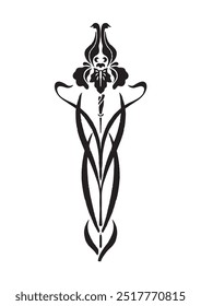 Ilustración vectorial de una flor en estilo art deco