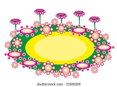Vector illustration. Flower and banner.