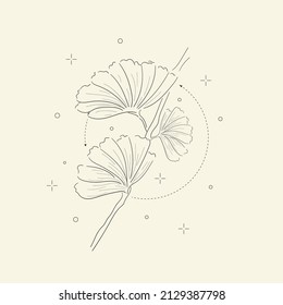 ilustración vectorial flor hoja de flores botánicas. fondo aislado