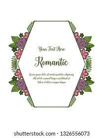 Vector illustration flower bouqet frame for lettering romantic hand drawn