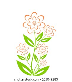 vector illustration of a flower bouquet isolated on white background