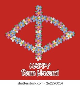 Vector illustration of flower Bow and Arrow for Ram Navami.