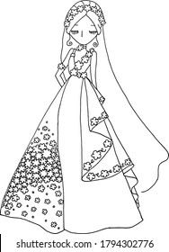 Vector illustration flower with bride