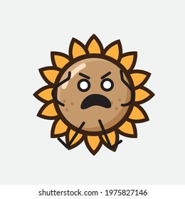 Vector Illustration of Flower Character with cute face, simple hands and leg line art on Isolated Background. Flat cartoon doodle style.
