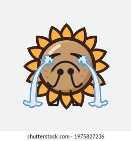 Vector Illustration of Flower Character with cute face, simple hands and leg line art on Isolated Background. Flat cartoon doodle style.