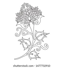 Vector illustration of flower for coloring
