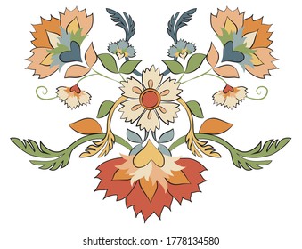 Ilustración vectorial de la composición floral 