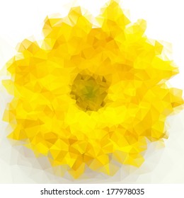 Vector illustration of flower consisted of triangles