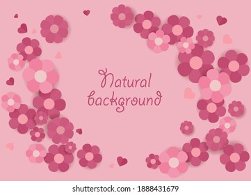 Vector illustration of flower decoration with place for text. Floral greeting card