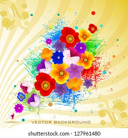vector illustration of flower design against abstract background