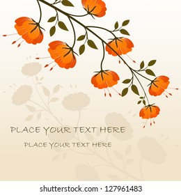 vector illustration of flower design against abstract background