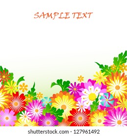 vector illustration of flower design against abstract background