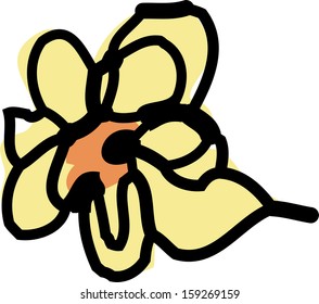 Vector illustration of a flower doodle