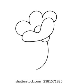 Vector illustration of flower in doodle style. Isolated on white background