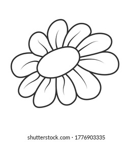 Vector illustration of a flower. An empty outline for scrapbooking and coloring books, isolated on a white background
