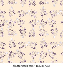 Vector Illustration Flower Floral Seamless Pattern Background