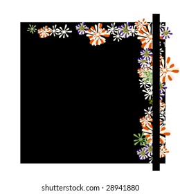 vector illustration of flower frame