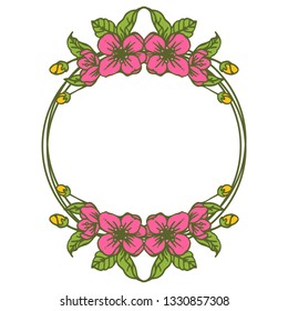 Vector illustration flower frame decor for card hand drawn