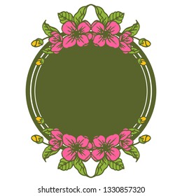 Vector illustration flower frame decor for card hand drawn