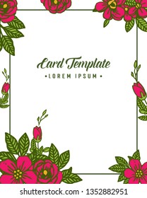 Vector illustration flower frame isolated on white background for design of card template hand drawn