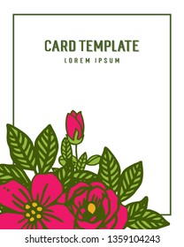 Vector illustration flower frame isolated on white background for design of card template