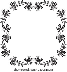 Vector illustration flower frame isolated on backdrop for design ornament graphic