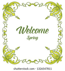 Vector illustration flower frame style for card welcome hand drawn