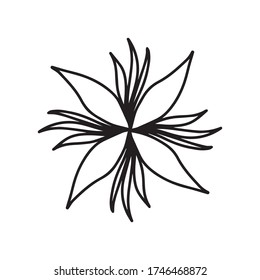 ilustración vectorial de diseño gráfico de flores, icono, logotipo, dibujo de dibujo artístico, nerd, uso en impresión, dibujo a mano