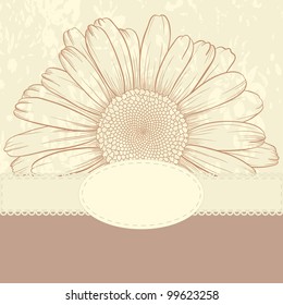Vector illustration with flower for greeting card.