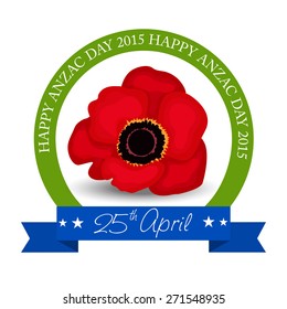 Vector illustration of a flower for Happy Anzac Day.