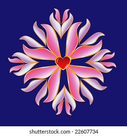 vector illustration "flower and heart"