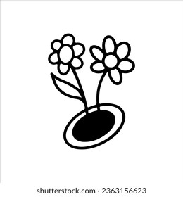 vector illustration of flower with hole