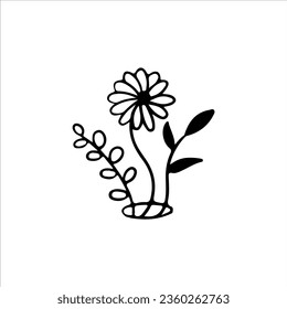 ilustración vectorial de flor con concepto de agujero