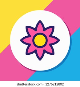 Vector illustration of flower icon colored line. Beautiful hobby element also can be used as floral icon element.