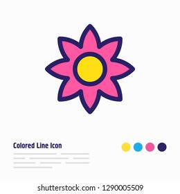 Vector illustration of flower icon colored line. Beautiful entertainment element also can be used as floral icon element.