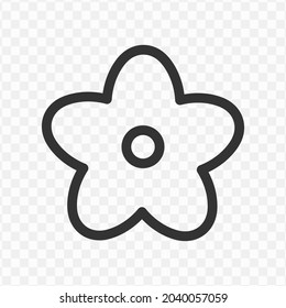 Vector illustration of flower icon in dark color and transparent background(png).