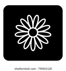 Vector illustration flower icon. Vector white illustration on black background