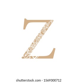 vector illustration flower Initial z letter luxury beauty flourishes ornament monogram wedding icon logo vintage