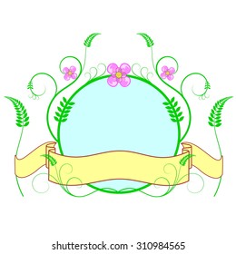 vector and illustration of  flower label