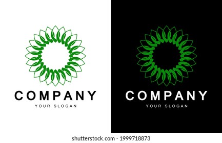 Vektorgrafik eines Design-Logos für Blume und Blätter, das überall passt
