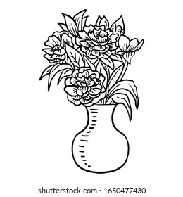 Vector Illustration Flower line drawing