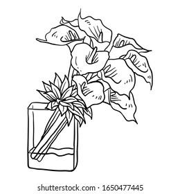 Vector Illustration Flower line drawing