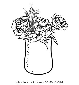 Vector Illustration Flower line drawing