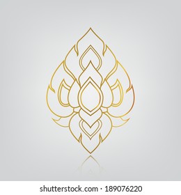 vector illustration of flower, line thai art No.9