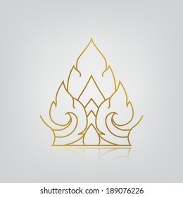 vector illustration of flower, line thai art No.4