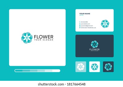 Ilustración vectorial de la plantilla de diseño del logotipo de la flor. Aislado sobre un fondo de color.