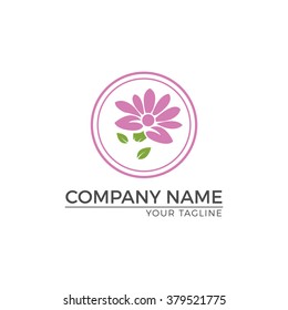 Flower Logo Design White Black Background Stock Vector (Royalty Free ...