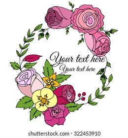 Vector illustration. Flower logo. Isolated on white background. Hand drawn.