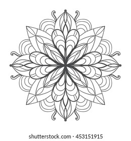 vector illustration with flower mandala on white background