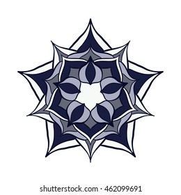 vector illustration with flower mandala on white background